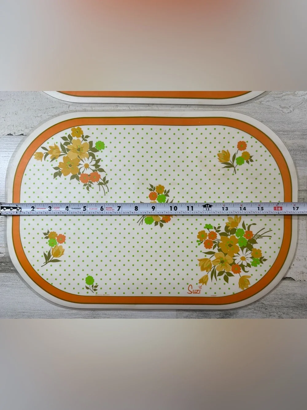 Vintage 1978 Suzi Double Sided Placemat Set of 6 mats